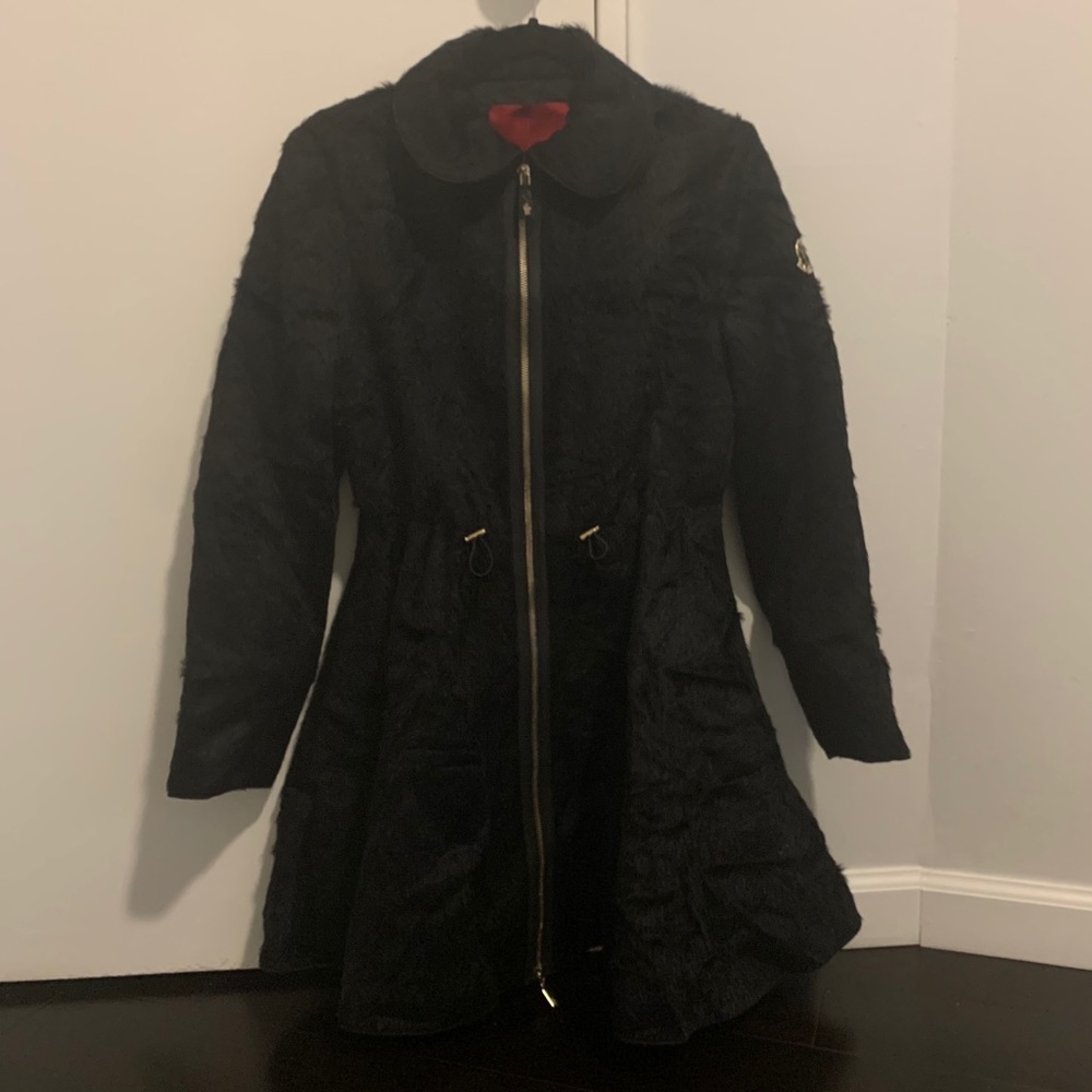 Moncler Gamme Rouge black fur coat
